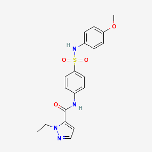molecular formula C19H20N4O4S B4627424 1-乙基-N-(4-{[(4-甲氧基苯基)氨基]磺酰基}苯基)-1H-吡唑-5-甲酰胺 