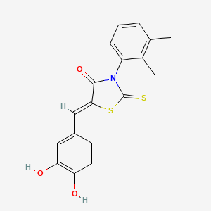 molecular formula C18H15NO3S2 B4627454 5-(3,4-dihydroxybenzylidene)-3-(2,3-dimethylphenyl)-2-thioxo-1,3-thiazolidin-4-one 