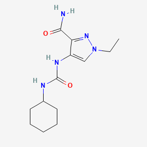 molecular formula C13H21N5O2 B4627488 4-{[(cyclohexylamino)carbonyl]amino}-1-ethyl-1H-pyrazole-3-carboxamide 