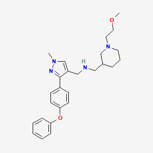 molecular formula C26H34N4O2 B4627498 1-[1-(2-甲氧乙基)-3-哌啶基]-N-{[1-甲基-3-(4-苯氧基苯基)-1H-吡唑-4-基]甲基}甲胺 
