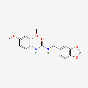 molecular formula C17H18N2O5 B4627506 N-(1,3-benzodioxol-5-ylmethyl)-N'-(2,4-dimethoxyphenyl)urea 