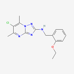 molecular formula C16H18ClN5O B4627517 6-氯-N-(2-乙氧基苄基)-5,7-二甲基[1,2,4]三唑并[1,5-a]嘧啶-2-胺 