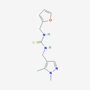 molecular formula C12H16N4OS B4627524 N-[(1,5-dimethyl-1H-pyrazol-4-yl)methyl]-N'-(2-furylmethyl)thiourea 
