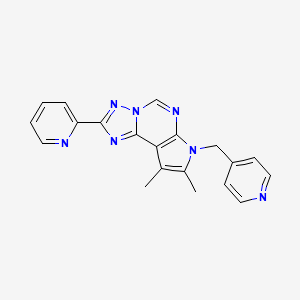 molecular formula C20H17N7 B4627539 8,9-dimethyl-2-(2-pyridinyl)-7-(4-pyridinylmethyl)-7H-pyrrolo[3,2-e][1,2,4]triazolo[1,5-c]pyrimidine 