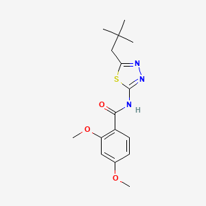 molecular formula C16H21N3O3S B4627541 N-[5-(2,2-dimethylpropyl)-1,3,4-thiadiazol-2-yl]-2,4-dimethoxybenzamide 