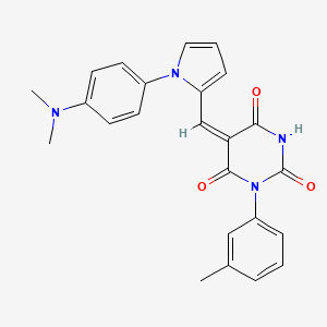 molecular formula C24H22N4O3 B4627548 5-({1-[4-(dimethylamino)phenyl]-1H-pyrrol-2-yl}methylene)-1-(3-methylphenyl)-2,4,6(1H,3H,5H)-pyrimidinetrione 
