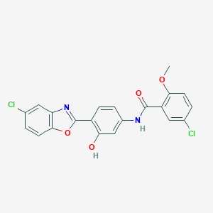 5-chloro-N-[4-(5-chloro-1,3-benzoxazol-2-yl)-3-hydroxyphenyl]-2-methoxybenzamide