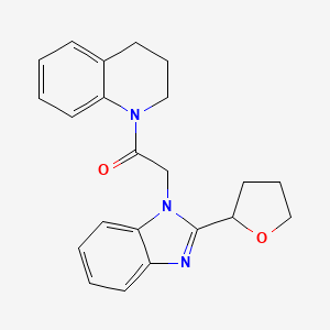 molecular formula C22H23N3O2 B4627564 1-{[2-(tetrahydro-2-furanyl)-1H-benzimidazol-1-yl]acetyl}-1,2,3,4-tetrahydroquinoline 