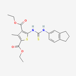 molecular formula C21H24N2O4S2 B4627585 二乙基 5-{[(2,3-二氢-1H-茚-5-基氨基)碳硫酰]氨基}-3-甲基-2,4-噻吩二甲酸酯 