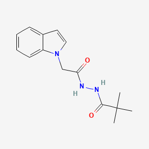 molecular formula C15H19N3O2 B4627596 N'-(1H-吲哚-1-乙酰基)-2,2-二甲基丙烷酰肼 