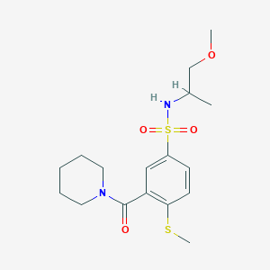 molecular formula C17H26N2O4S2 B4627637 N-(2-methoxy-1-methylethyl)-4-(methylthio)-3-(1-piperidinylcarbonyl)benzenesulfonamide 