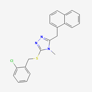molecular formula C21H18ClN3S B4627642 3-[(2-chlorobenzyl)thio]-4-methyl-5-(1-naphthylmethyl)-4H-1,2,4-triazole CAS No. 693254-25-0