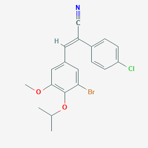 molecular formula C19H17BrClNO2 B4627648 3-(3-溴-4-异丙氧基-5-甲氧基苯基)-2-(4-氯苯基)丙烯腈 