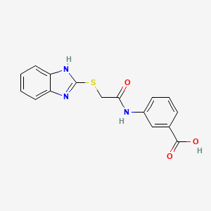 molecular formula C16H13N3O3S B4627658 3-{[(1H-benzimidazol-2-ylthio)acetyl]amino}benzoic acid 