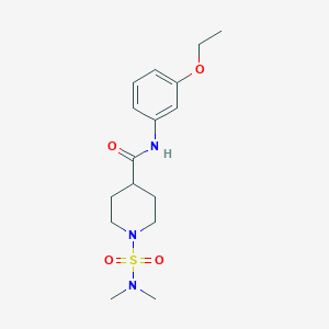molecular formula C16H25N3O4S B4627670 1-[(dimethylamino)sulfonyl]-N-(3-ethoxyphenyl)-4-piperidinecarboxamide 