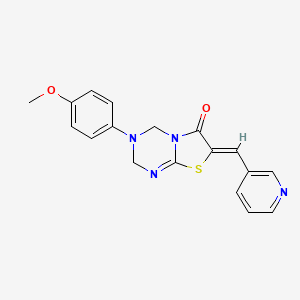 molecular formula C18H16N4O2S B4627679 3-(4-methoxyphenyl)-7-(3-pyridinylmethylene)-3,4-dihydro-2H-[1,3]thiazolo[3,2-a][1,3,5]triazin-6(7H)-one 