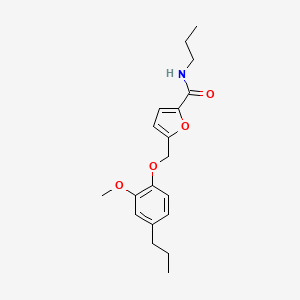 molecular formula C19H25NO4 B4627681 5-[(2-methoxy-4-propylphenoxy)methyl]-N-propyl-2-furamide 