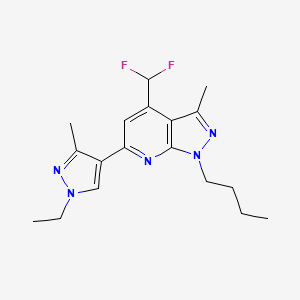 molecular formula C18H23F2N5 B4627695 1-butyl-4-(difluoromethyl)-6-(1-ethyl-3-methyl-1H-pyrazol-4-yl)-3-methyl-1H-pyrazolo[3,4-b]pyridine 