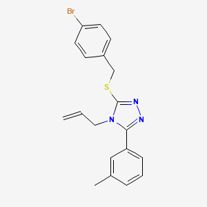molecular formula C19H18BrN3S B4627702 4-烯丙基-3-[(4-溴苄基)硫代]-5-(3-甲苯基)-4H-1,2,4-三唑 