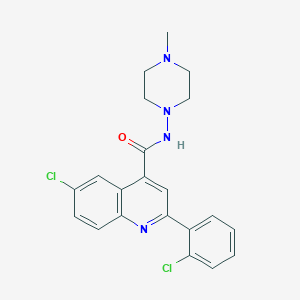 molecular formula C21H20Cl2N4O B4627710 6-chloro-2-(2-chlorophenyl)-N-(4-methyl-1-piperazinyl)-4-quinolinecarboxamide 