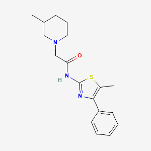 molecular formula C18H23N3OS B4627737 N-(5-methyl-4-phenyl-1,3-thiazol-2-yl)-2-(3-methyl-1-piperidinyl)acetamide 