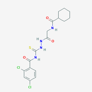 molecular formula C17H20Cl2N4O3S B4627739 2,4-dichloro-N-[(2-{[(cyclohexylcarbonyl)amino]acetyl}hydrazino)carbonothioyl]benzamide 