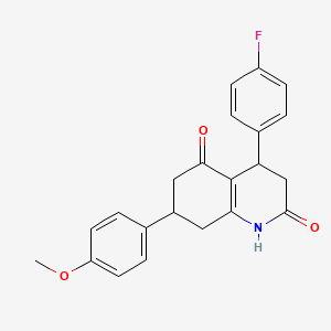 molecular formula C22H20FNO3 B4627749 4-(4-fluorophenyl)-7-(4-methoxyphenyl)-4,6,7,8-tetrahydro-2,5(1H,3H)-quinolinedione 