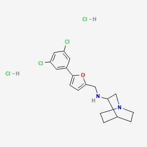 molecular formula C18H22Cl4N2O B4627750 N-{[5-(3,5-dichlorophenyl)-2-furyl]methyl}quinuclidin-3-amine dihydrochloride 