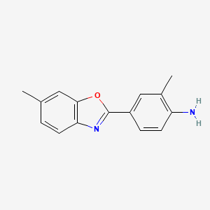 molecular formula C15H14N2O B4627764 2-甲基-4-(6-甲基-1,3-苯并恶唑-2-基)苯胺 