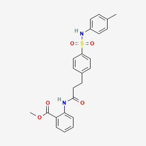 molecular formula C24H24N2O5S B4627771 methyl 2-{[3-(4-{[(4-methylphenyl)amino]sulfonyl}phenyl)propanoyl]amino}benzoate 