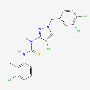 molecular formula C18H14Cl4N4S B4627779 N-[4-氯-1-(3,4-二氯苄基)-1H-吡唑-3-基]-N'-(3-氯-2-甲苯基)硫脲 