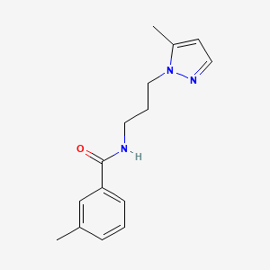molecular formula C15H19N3O B4627806 3-methyl-N-[3-(5-methyl-1H-pyrazol-1-yl)propyl]benzamide 