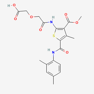 molecular formula C20H22N2O7S B4627816 (2-{[5-{[(2,4-dimethylphenyl)amino]carbonyl}-3-(methoxycarbonyl)-4-methyl-2-thienyl]amino}-2-oxoethoxy)acetic acid 