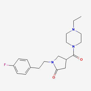molecular formula C19H26FN3O2 B4627819 4-[(4-ethyl-1-piperazinyl)carbonyl]-1-[2-(4-fluorophenyl)ethyl]-2-pyrrolidinone 