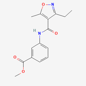 molecular formula C15H16N2O4 B4627824 methyl 3-{[(3-ethyl-5-methyl-4-isoxazolyl)carbonyl]amino}benzoate 