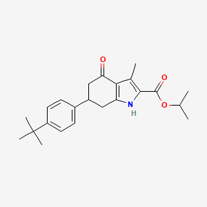 molecular formula C23H29NO3 B4627840 isopropyl 6-(4-tert-butylphenyl)-3-methyl-4-oxo-4,5,6,7-tetrahydro-1H-indole-2-carboxylate 