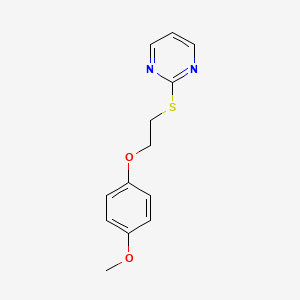 molecular formula C13H14N2O2S B4627846 2-{[2-(4-methoxyphenoxy)ethyl]thio}pyrimidine 