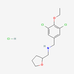 molecular formula C14H20Cl3NO2 B4627865 (3,5-二氯-4-乙氧基苄基)(四氢呋喃-2-基甲基)胺盐酸盐 