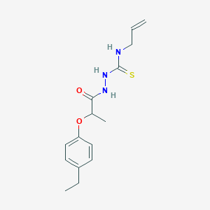 molecular formula C15H21N3O2S B4627886 N-烯丙基-2-[2-(4-乙基苯氧基)丙酰基]肼基碳硫酰胺 