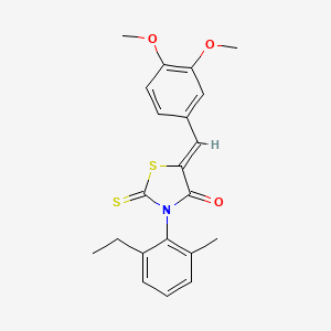 molecular formula C21H21NO3S2 B4627893 5-(3,4-dimethoxybenzylidene)-3-(2-ethyl-6-methylphenyl)-2-thioxo-1,3-thiazolidin-4-one 