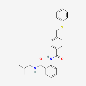 molecular formula C25H26N2O2S B4627895 N-isobutyl-2-({4-[(phenylthio)methyl]benzoyl}amino)benzamide 
