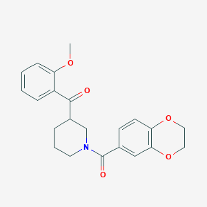 molecular formula C22H23NO5 B4627906 [1-(2,3-dihydro-1,4-benzodioxin-6-ylcarbonyl)-3-piperidinyl](2-methoxyphenyl)methanone 