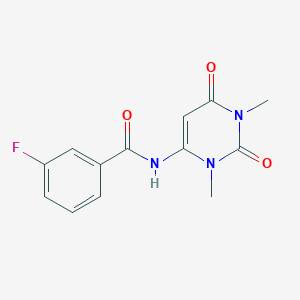 molecular formula C13H12FN3O3 B4627912 N-(1,3-二甲基-2,6-二氧代-1,2,3,6-四氢-4-嘧啶基)-3-氟苯甲酰胺 