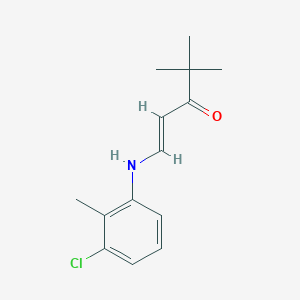 molecular formula C14H18ClNO B4627913 1-[(3-chloro-2-methylphenyl)amino]-4,4-dimethyl-1-penten-3-one 