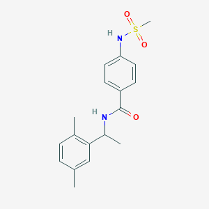 molecular formula C18H22N2O3S B4627917 N-[1-(2,5-dimethylphenyl)ethyl]-4-[(methylsulfonyl)amino]benzamide 