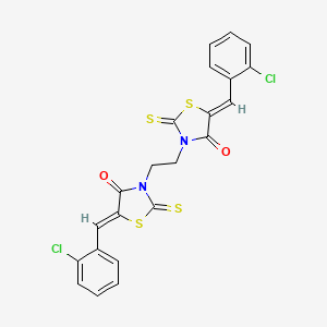 molecular formula C22H14Cl2N2O2S4 B4627920 3,3'-(1,2-ethanediyl)bis[5-(2-chlorobenzylidene)-2-thioxo-1,3-thiazolidin-4-one] 
