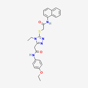 molecular formula C26H27N5O3S B4627930 2-[(5-{2-[(4-乙氧苯基)氨基]-2-氧代乙基}-4-乙基-4H-1,2,4-三唑-3-基)硫]-N-1-萘甲酰胺 