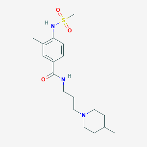 molecular formula C18H29N3O3S B4627933 3-methyl-N-[3-(4-methyl-1-piperidinyl)propyl]-4-[(methylsulfonyl)amino]benzamide 
