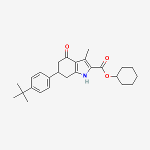 molecular formula C26H33NO3 B4627938 cyclohexyl 6-(4-tert-butylphenyl)-3-methyl-4-oxo-4,5,6,7-tetrahydro-1H-indole-2-carboxylate 