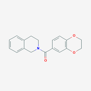 molecular formula C18H17NO3 B4627953 2-(2,3-dihydro-1,4-benzodioxin-6-ylcarbonyl)-1,2,3,4-tetrahydroisoquinoline 